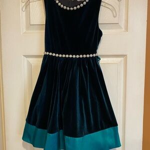 Elegant Black and Teal Kids Dress